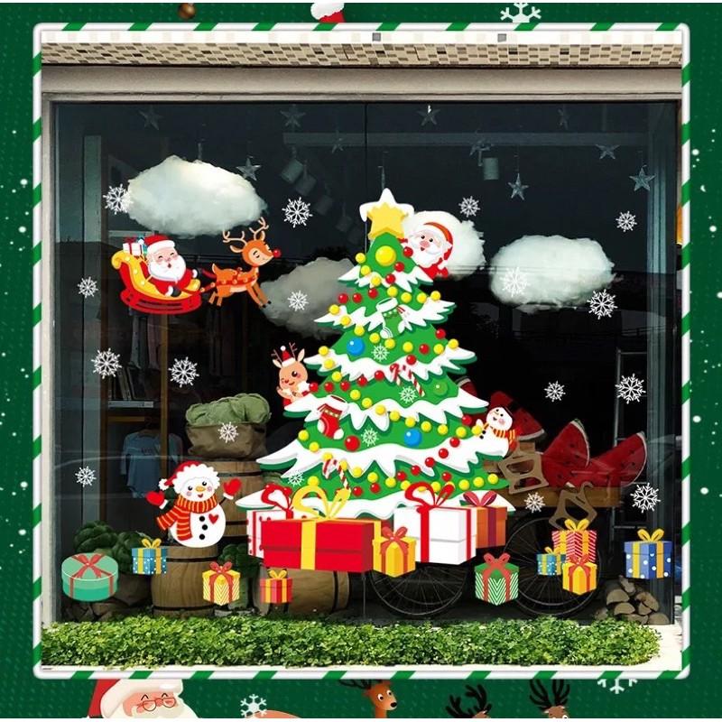 Decal trang trí Noel - Cây Thông xanh quà nhỏ đáng yêu