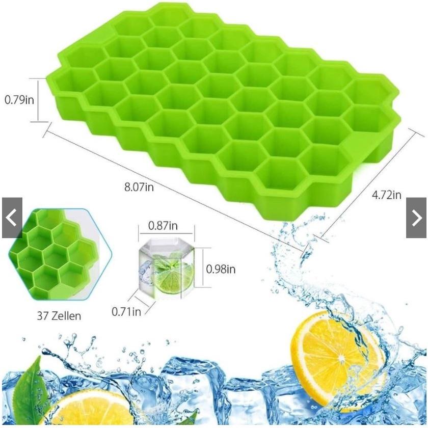 Khay làm đá viên hình tổ ong Bằng Silicone Cấp Thực Phẩm Có Thể Tháo Rời Kèm Nắp Đậy Cho Nhà Bếp