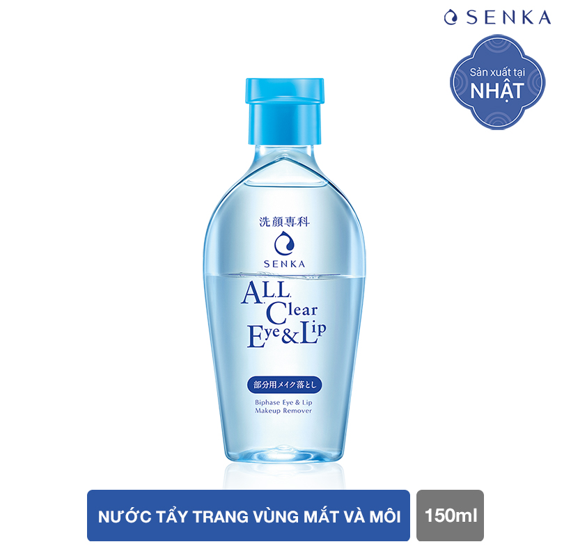 Bộ Nước tẩy trang Senka dịu nhẹ dùng cho mặt và mắt môi (Senka A.L.L. CLEAR WATER Micellar Formula White 230ml and A.L.L Clear Eye &amp; Lip 150ml)