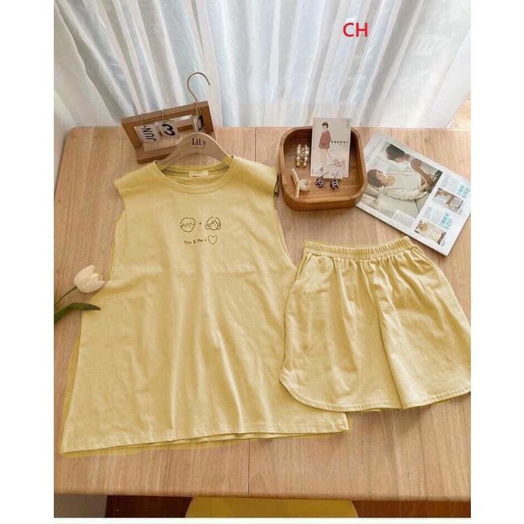 Sét bộ thể thao 3 món áo tanktop+ quần sooc+áo quây