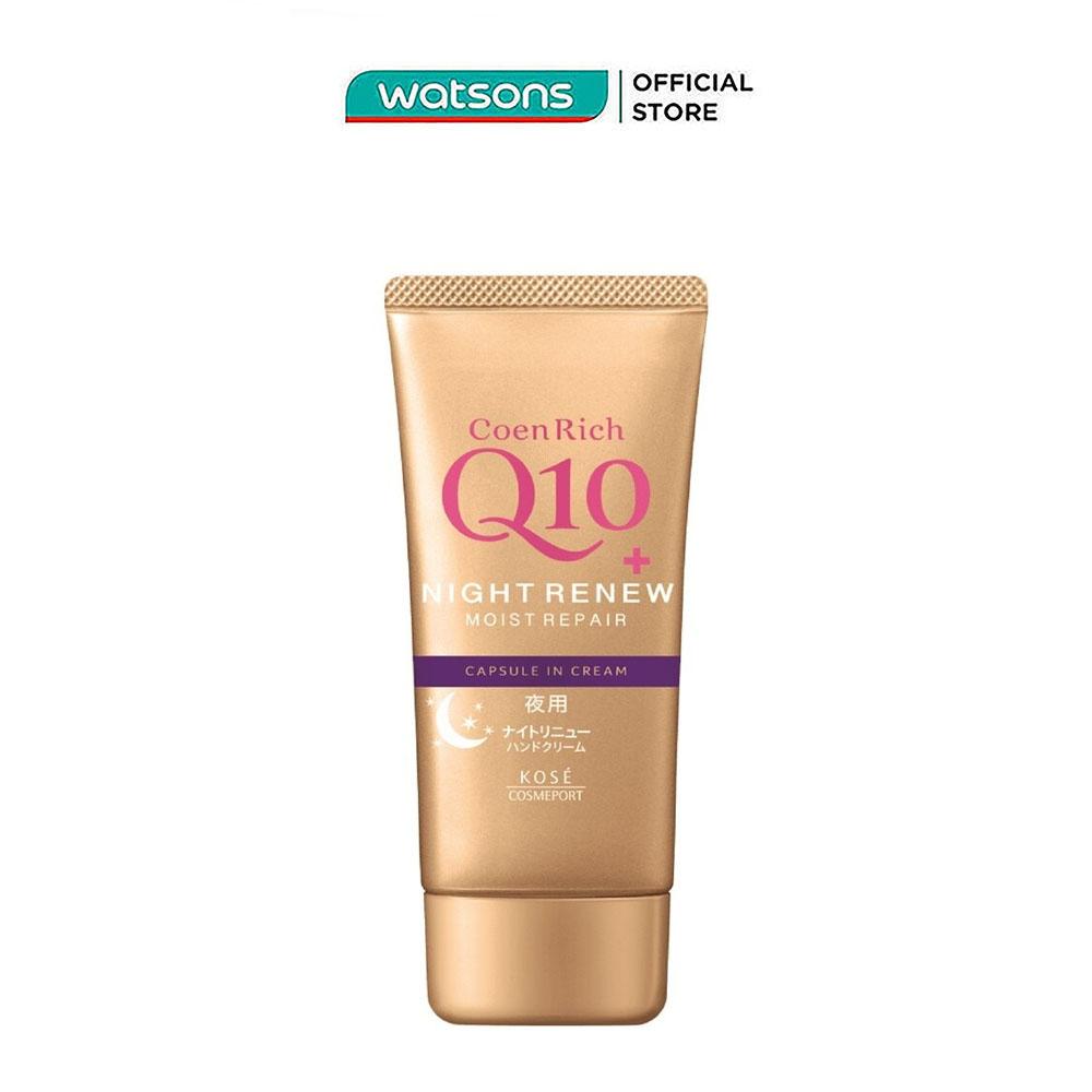 Kem Dưỡng Phục Hồi Da Tay Ban Đêm Kosé Coen Rich Q10+ Night Renew Moist Repair 80g