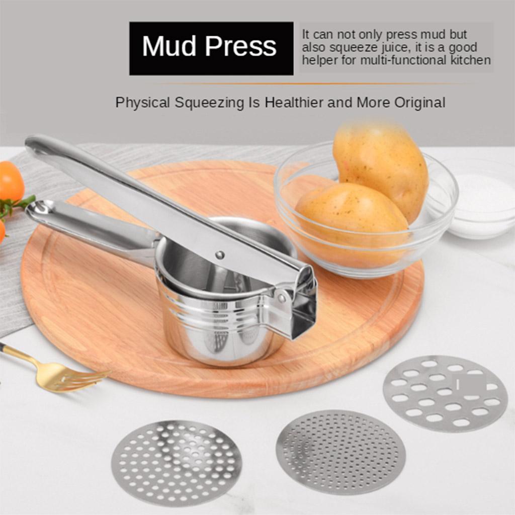 3 In 1 Stainless Steel Masher Fruit Vegetable Press Juicer Crusher Squeezer