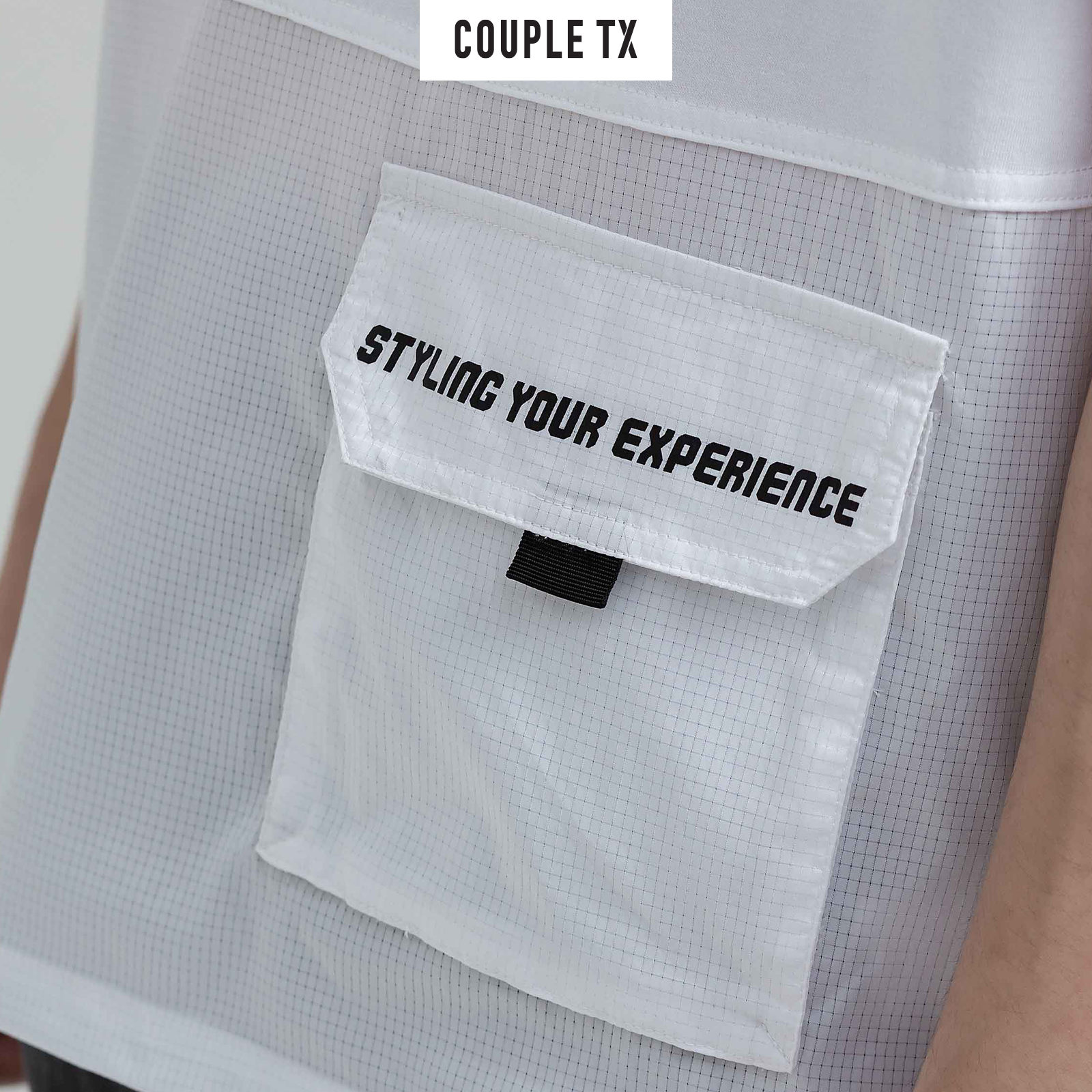 COUPLE TX - Áo thun Nam Cotton Phối dù nửa thân MTS 1164