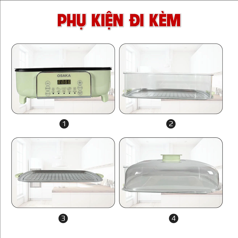 Nồi lẩu - hấp thủy nhiệt đa năng OSAKA MP-666 - Hàng chính hãng