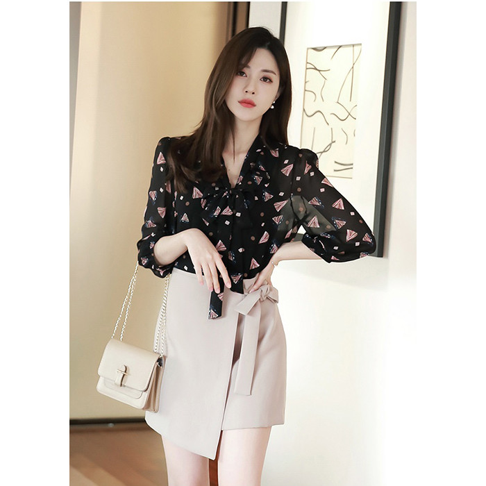 Áo Sơ Mi Nữ In Họa Tiết Thời Trang