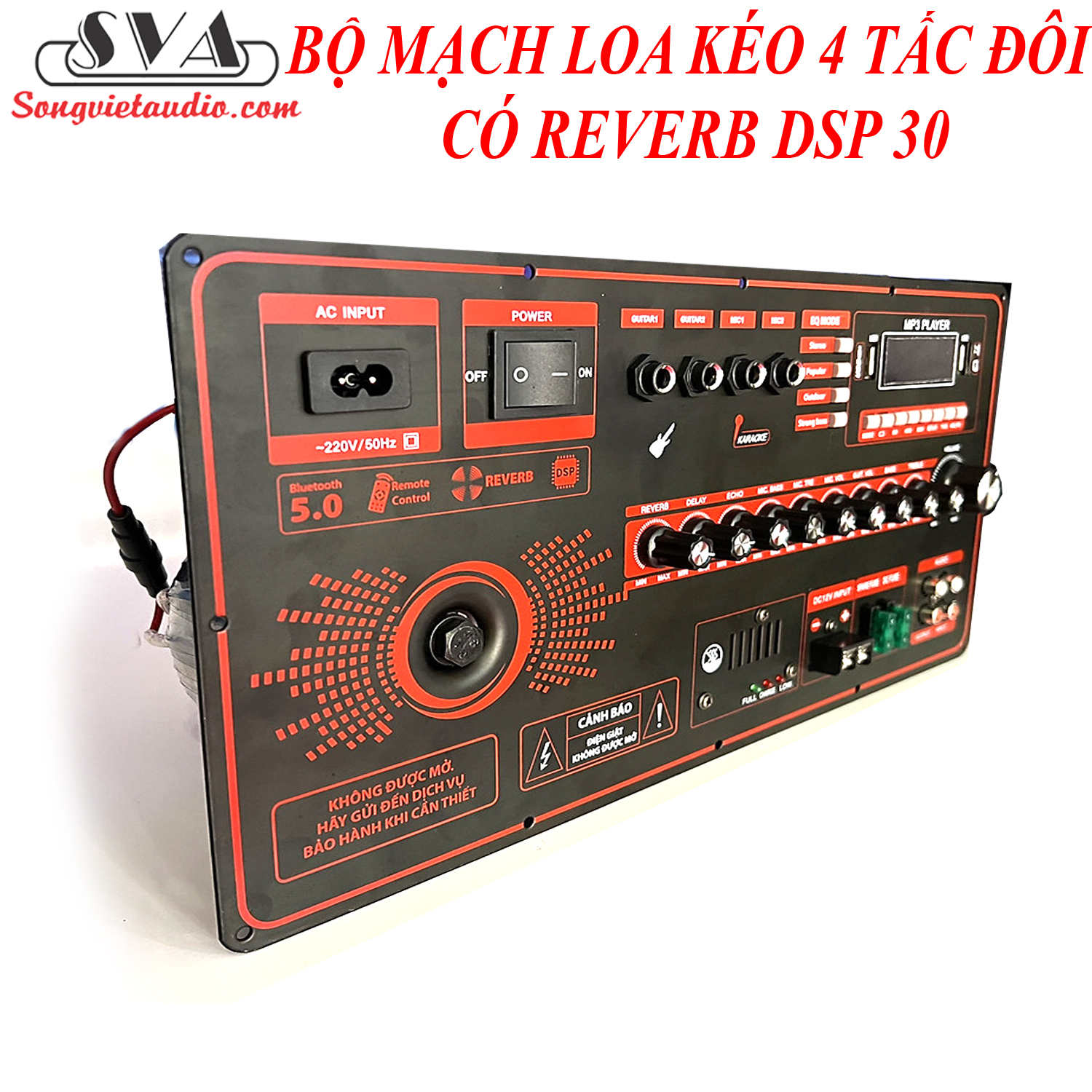 BỘ MẠCH LOA KÉO 4 TẤC ĐÔI REVERB DSP30 300W, 19X38CM