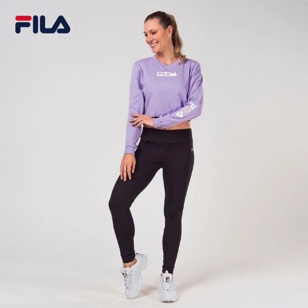 Áo thun croptop tay dài nữ Fila - LS190036