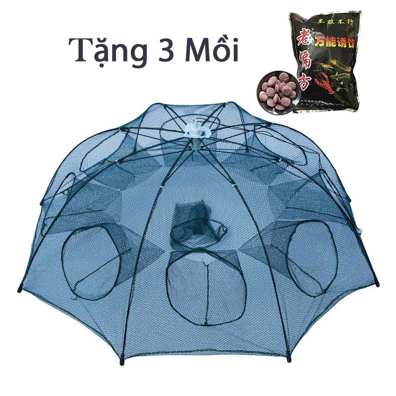 Combo 3 Lồng Tặng 3 Mồi Lồng Ô Bát Quái 8 Cửa Bắt Tôm Cua Cá Lươn, Lồng Bát Quái