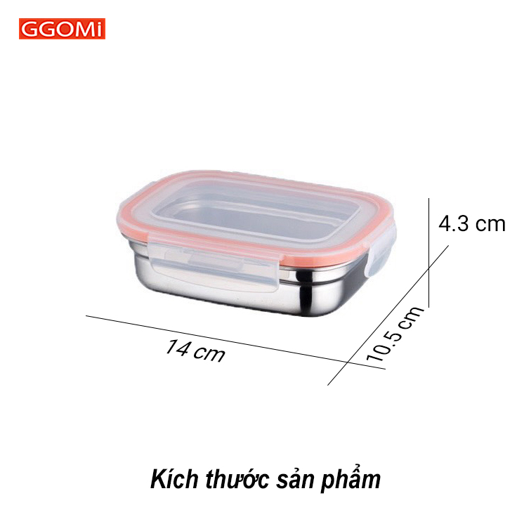 Hộp bảo quản thực phẩm bằng inox, thép không gỉ an toàn sức khỏe các kích cỡ của GGOMi Hàn Quốc