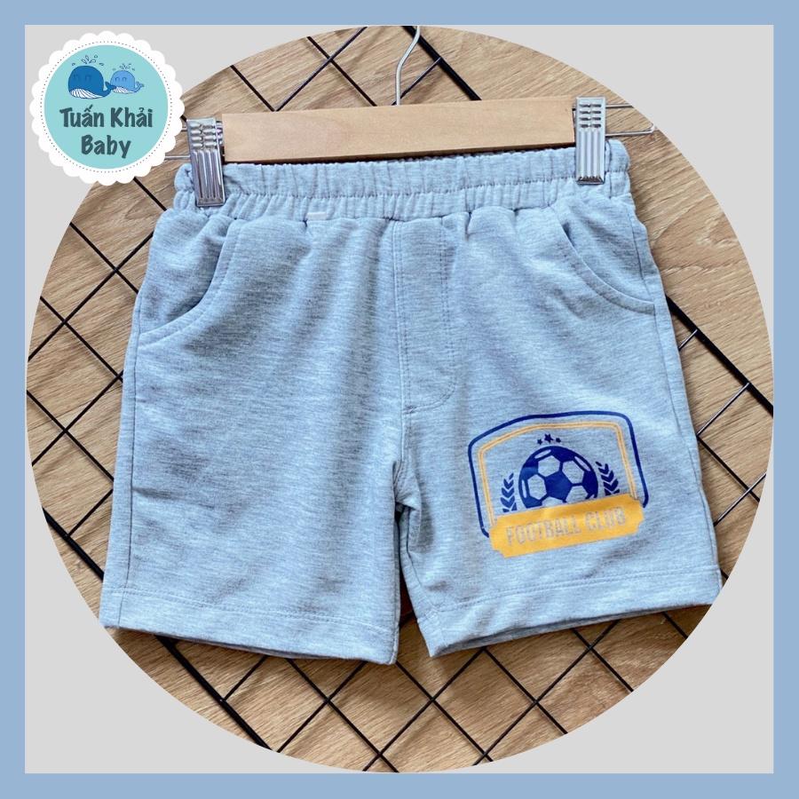 Quần ngắn bé trai túi chéo TomTom Baby, chất vải cotton 4 chiều xịn, form dáng đẹp, thoải mái cho bé - Mẫu Xám Peppa