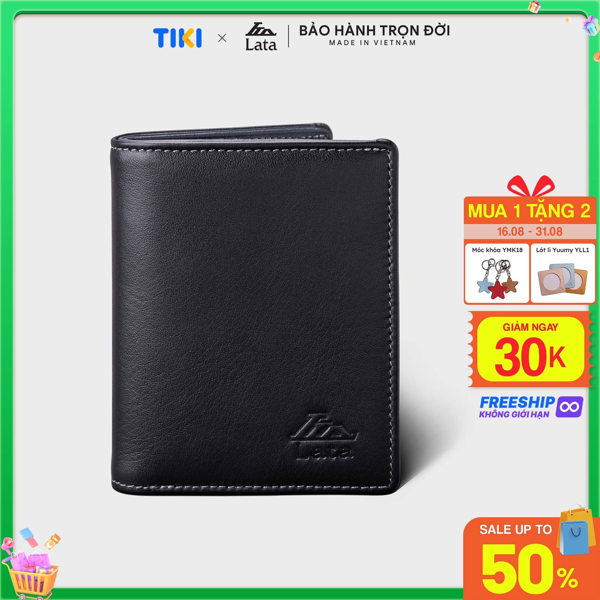 Ví nam da bò Lata ( Thời trang nam - Ví da thật LVN79 )