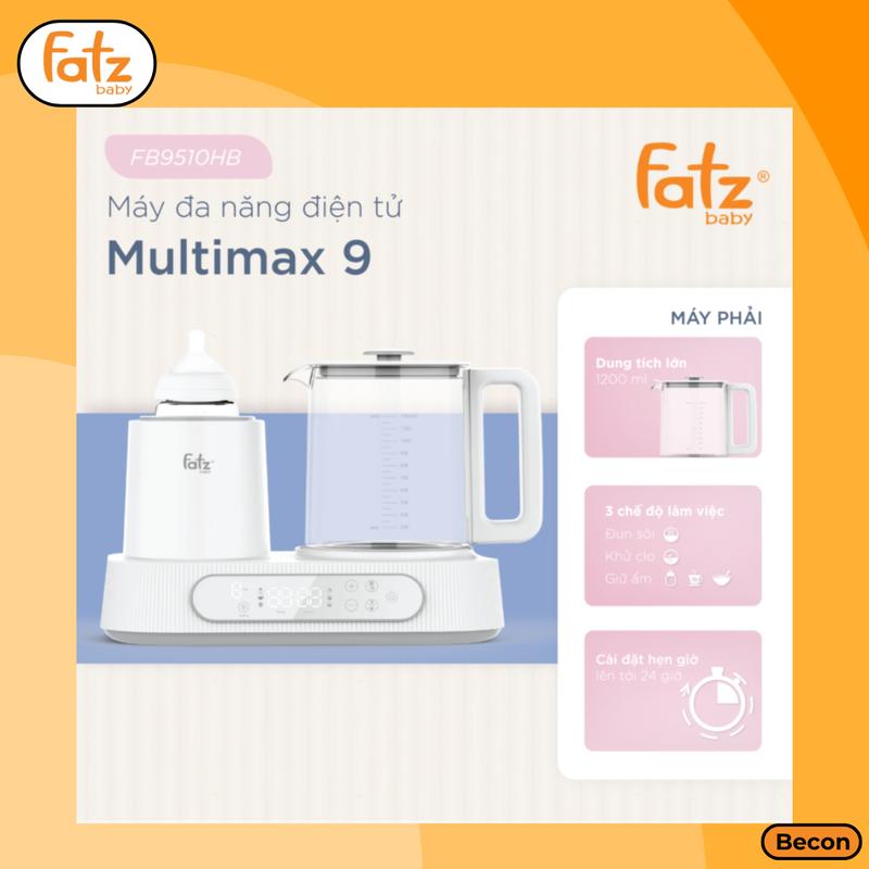 Máy đa năng điện tử Fatz Baby Multimax 9 FB9510HB, lắc sữa/đun & hâm nước pha sữa, dung tích 1200ml