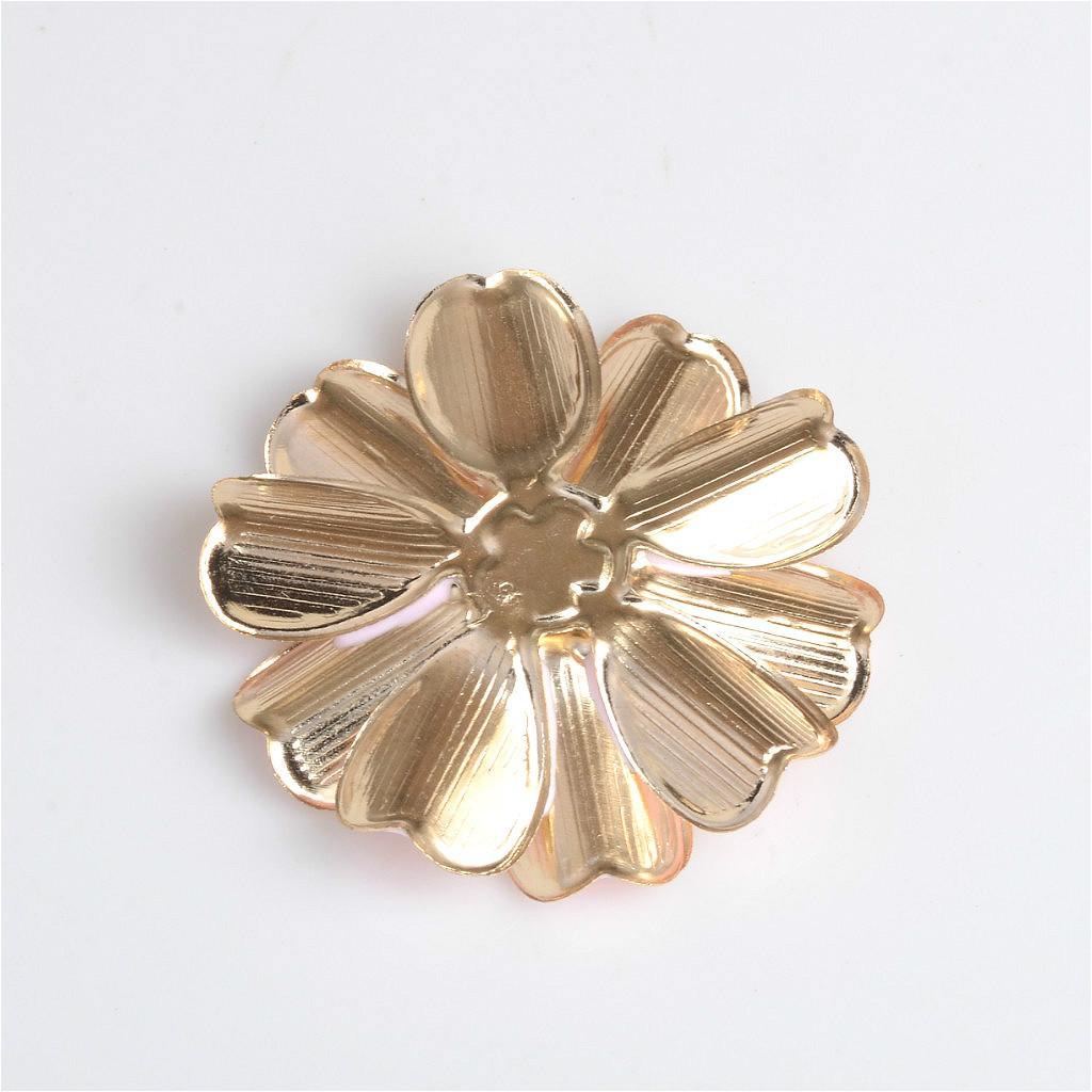 20 Pieces Metal Pink and Black Enamel Rhinestone Crystal Flower DIY Embellishment Flatback Buttons 32mm for Wedding Card Phone Case Decorative Hair Bow Craft Making