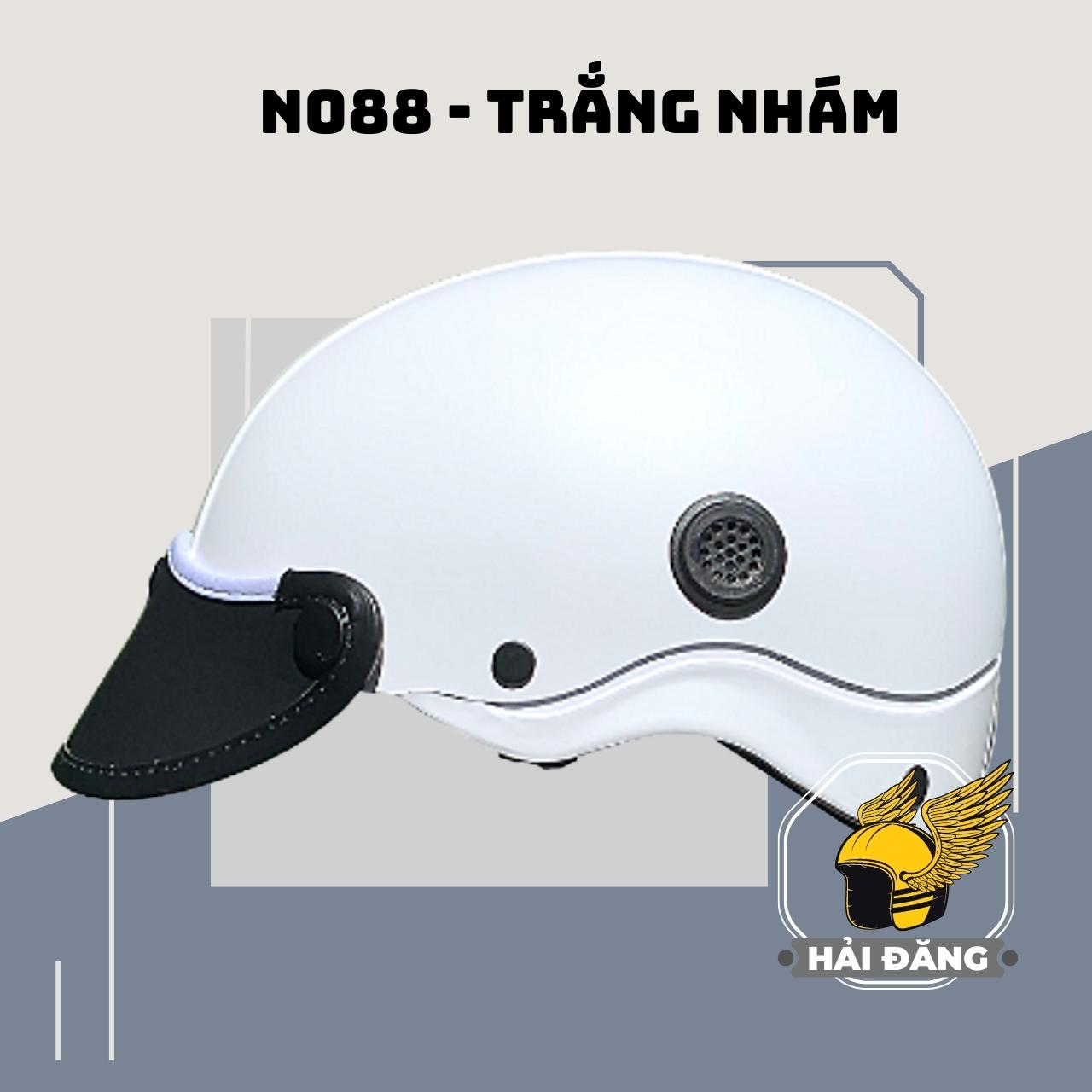 Hình ảnh Mũ Bảo Hiểm 1/2 Đầu Napoli NS-N088 màu trắng nhám Freesize 54 -57 cm - Bảo hành 12 tháng