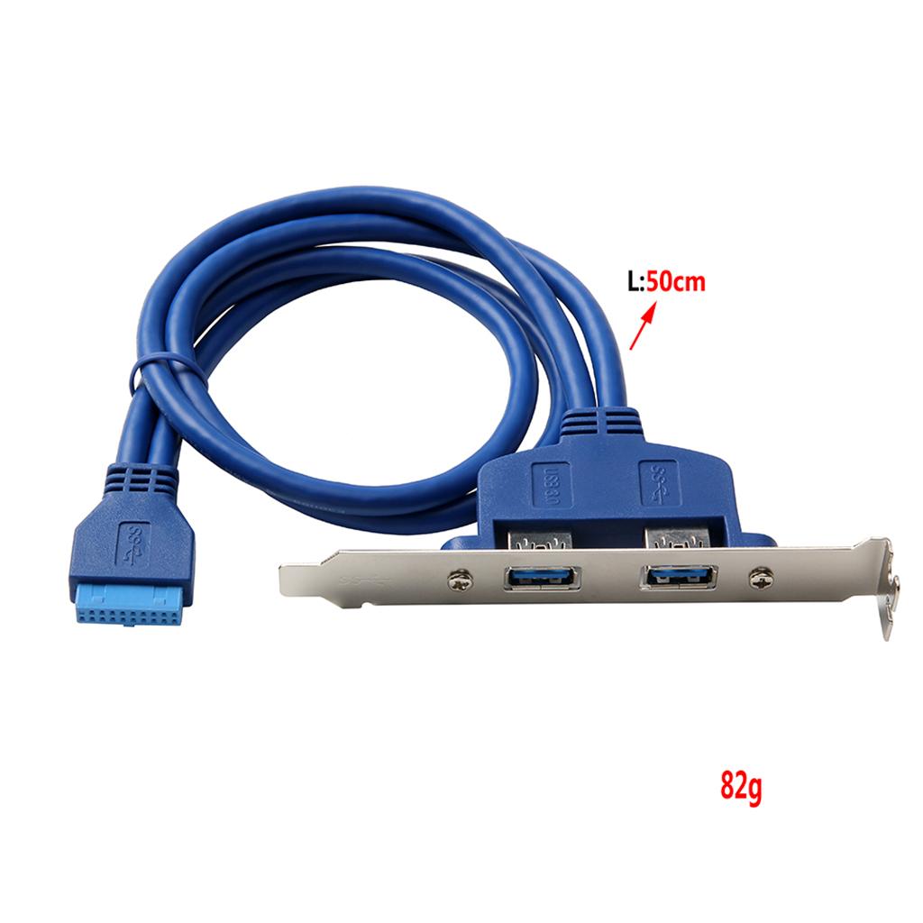 Motherboard USB 3.0 Dual Port Bracket Cable with Built-in 20 Pin Header