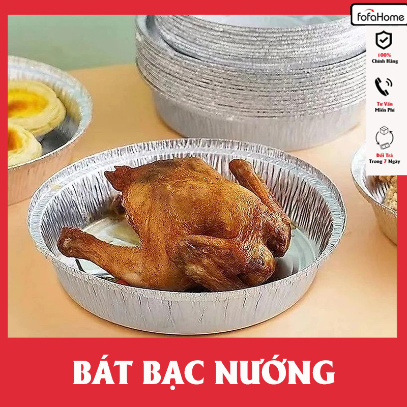 Bát Bạc Lót Nồi Chiên Không Dầu Cỡ 22cm Dày Cứng Tái Sử Dụng Nướng Nồi Chiên Không Dầu Đồ Nhà Bếp