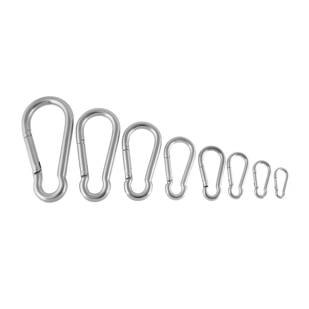 2pcs 4cm Climbing 304 Stainless Steel Carabiner Clip Quick Hook Keyring