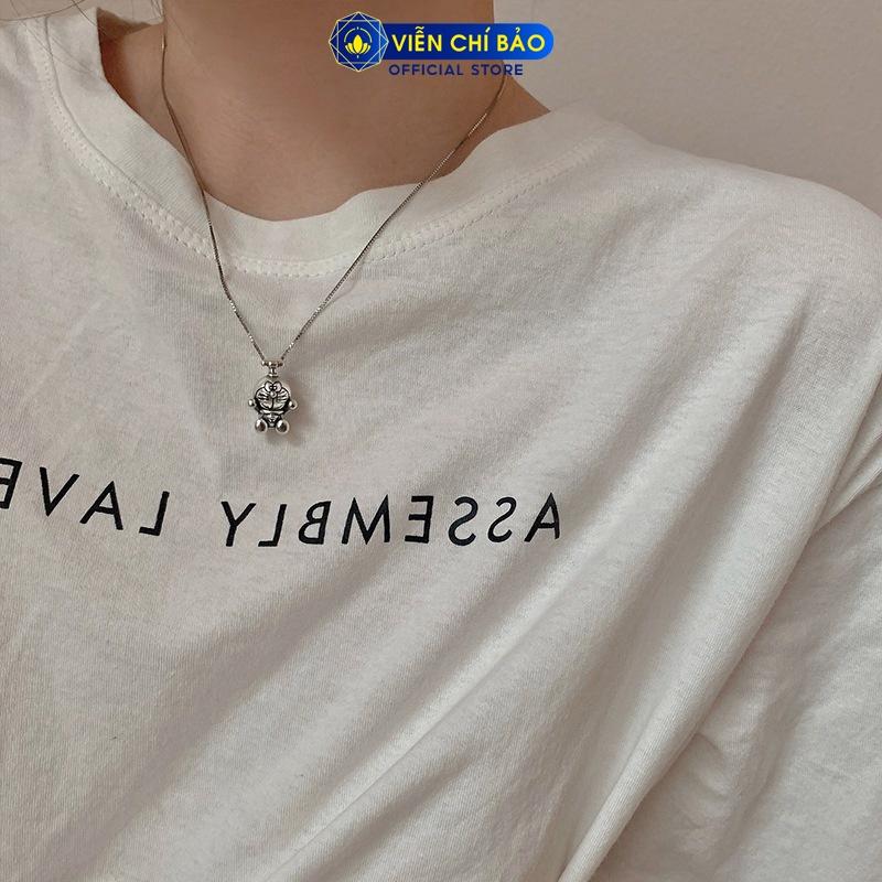 Dây chuyền bạc nữ hình Doraemon chất liệu bạc Thái 925 thời trang phụ kiện trang sức nữ Viễn Chí Bảo D000136