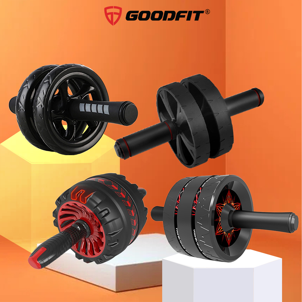 Con lăn tập bụng chịu tải 200kg tập thể dục tại nhà, phòng gym chính hãng Goodfit GF60XAB