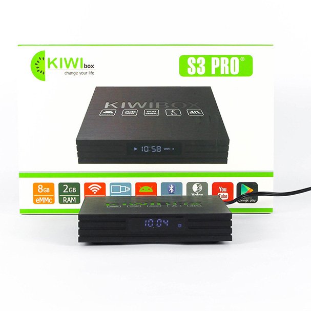  Tivi Box Kiwi S3 Pro - Phiên Bản 2021 - Ram2G/16G - Android 10 -Cầu Hình Siêu Khủng - Hàng Chính Hãng