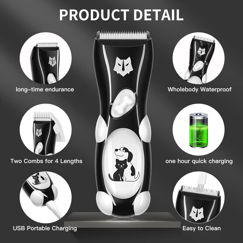 Tông Đơ Cạo Lông Chó Mèo Chống Nước Power GEADI Grooming Ki - pin lithium tích hợp