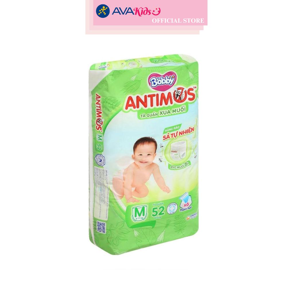 Tã quần Bobby Antimos xua muỗi size M 52 miếng (6 - 11 kg)