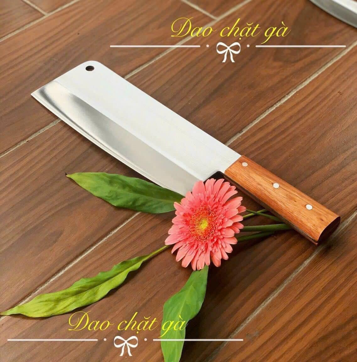 Dao chặt gà, chặt xương chuôi gỗ - Thép nhật không rỉ