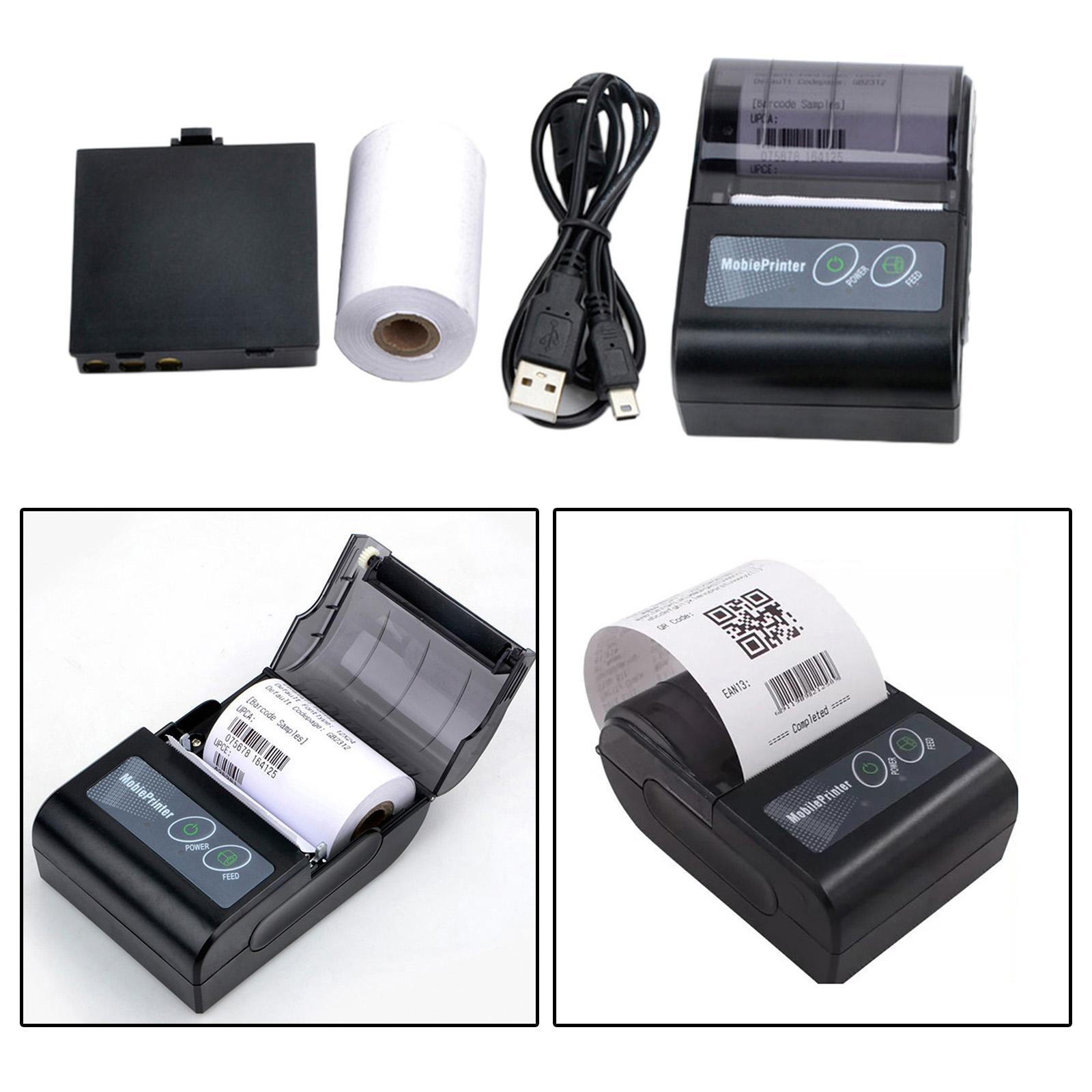 Mini Bluetooth Printer Portable Thermal Receipt Printer Paper Phone