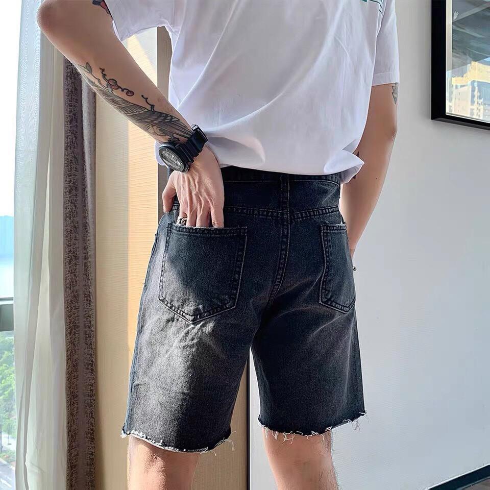 Short jean 2 màu wast line rách 2 bên