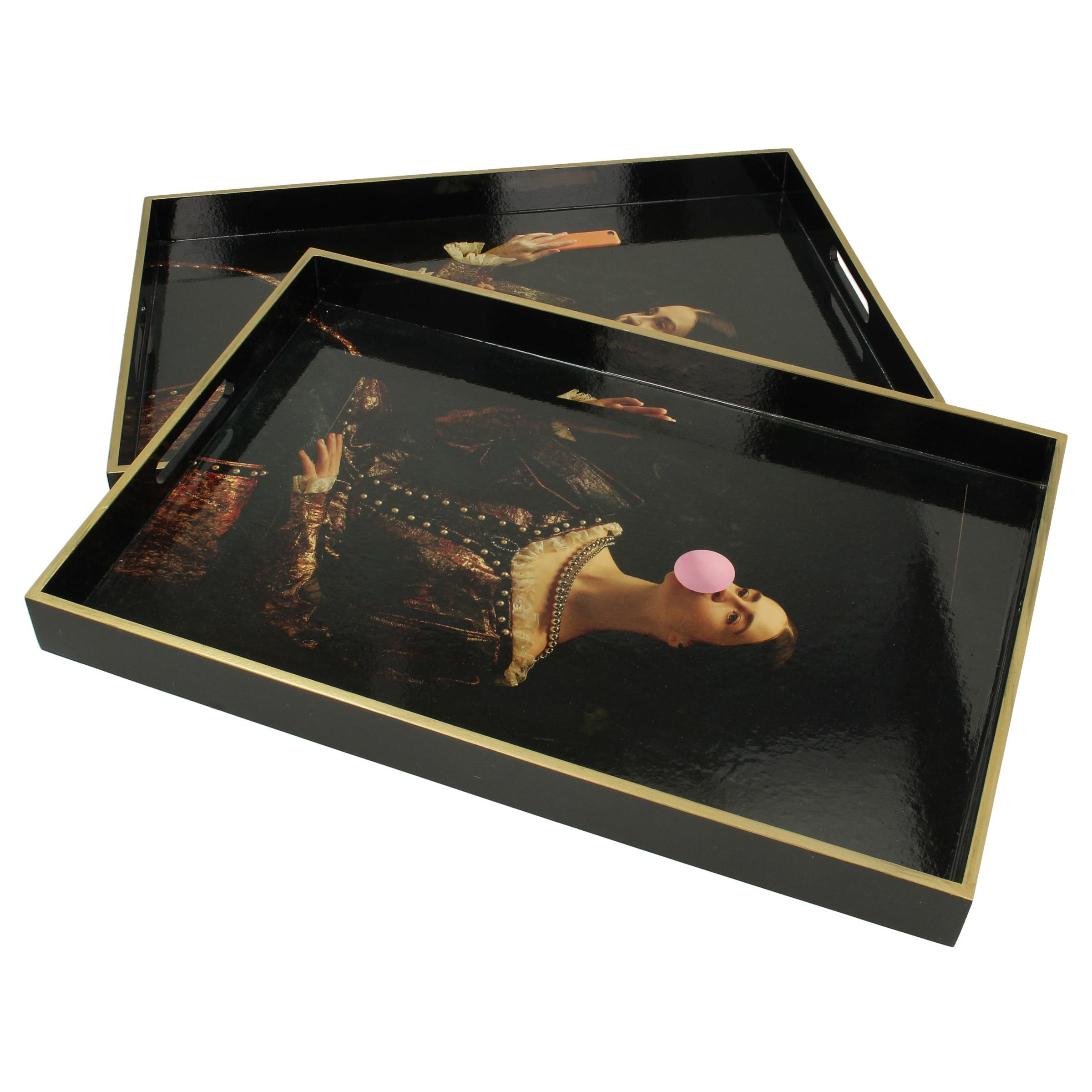 Khay gỗ quý cô Phone nhập khẩu chính hãng KERSTEN Hà Lan 50x35x4cm XET-5824L