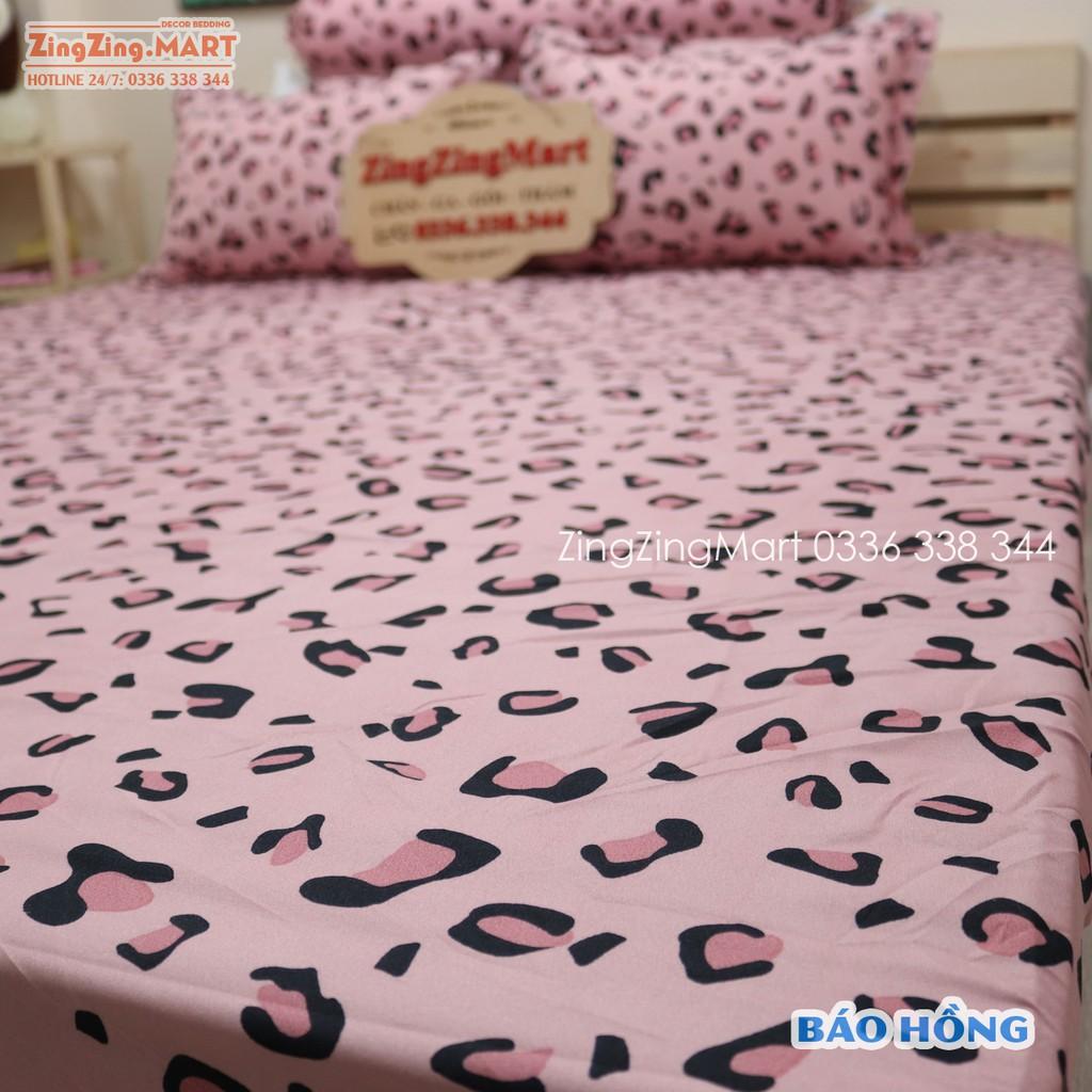 Bộ Ga Gối Poly Beo Hồng | Bộ Drap giường Ga trải giường - ZingZingMart