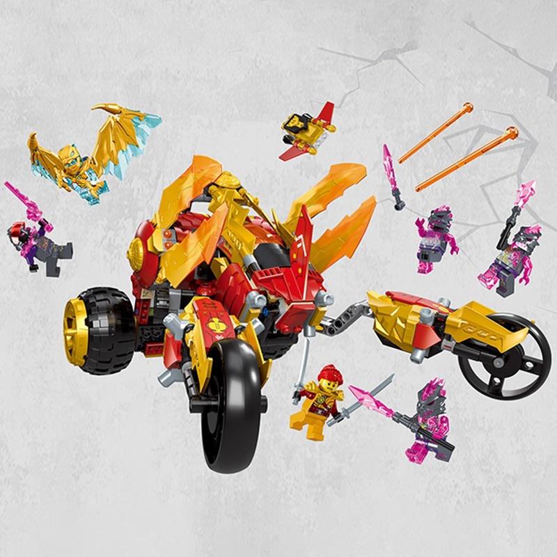 Đồ chơi Lắp ráp Xe tiêu diệt rồng Vàng của Kai, ZM60012 Ninjago Chariot, Xếp hình thông minh, Mô hình Xe chiến đấu