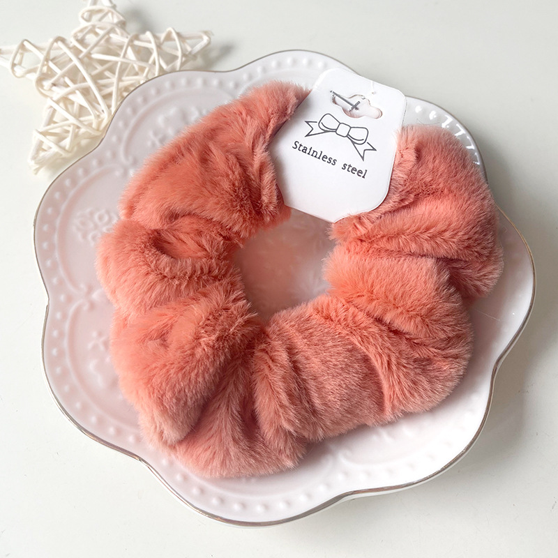 Cột tóc scrunchies trơn lông mềm mịn thu đông sắc màu đẹp Hàn Quốc Tatitava