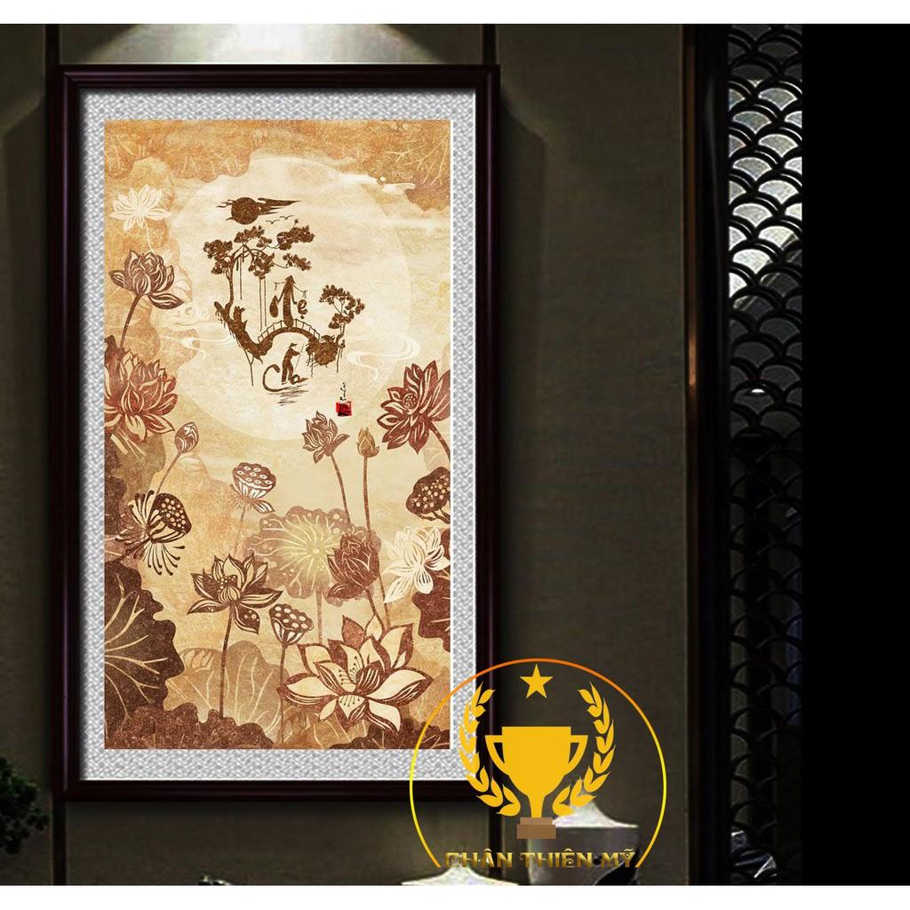 Tranh Trúc Chỉ chữ CHA MẸ
