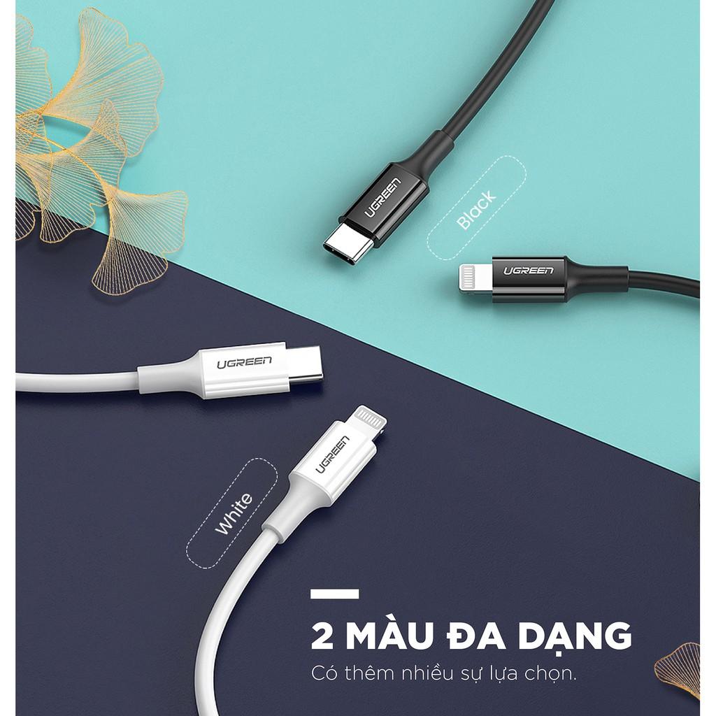 Cáp sạc nhanh MFI USB-C ra Lightning UGREEN US171 - Sạc nhanh PD 18W cho iPhone 8 đến iPhone 12 - Hàng Nhập Khẩu