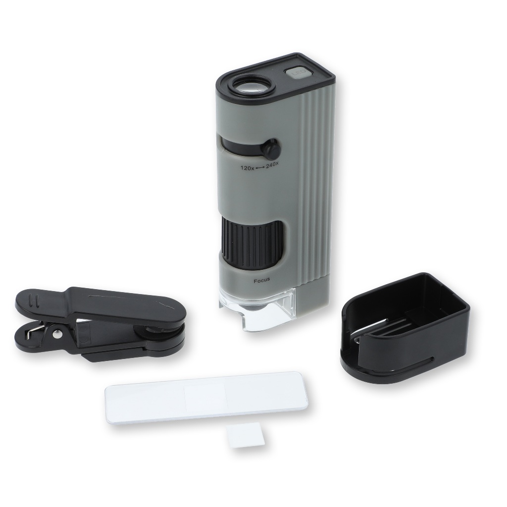 Kính hiển vi bỏ túi kèm kẹp điện thoại thông minh Carson MP-400 (120 - 240x) (Hãng Carson - Mỹ)- Hàng chính hãng