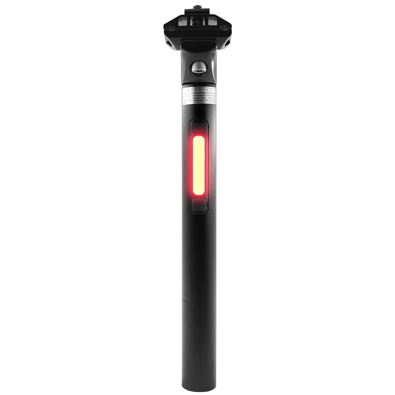 Ống yên xe đạp thông minh kèm đèn led xi nhan có thế sạc lại