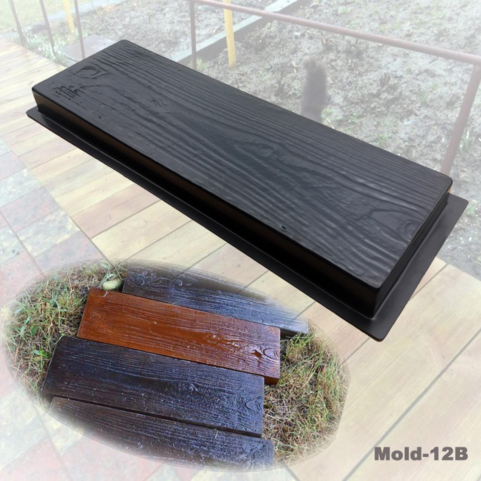 2X Wood Grain Garden Lawn Path Maker Paving Mold Concrete Cement Brick Mould