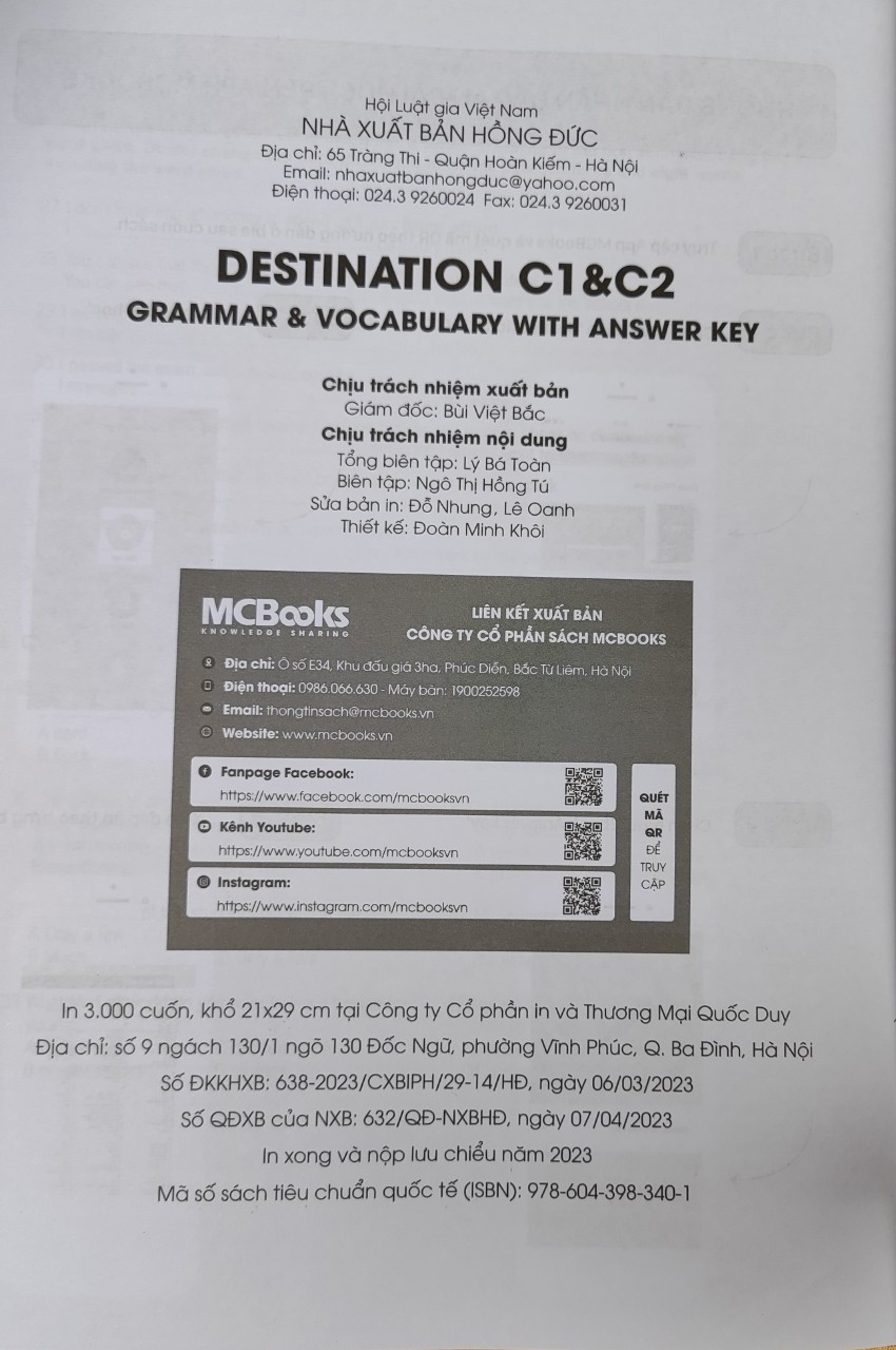Sách tiếng anh: Destination C1+C2