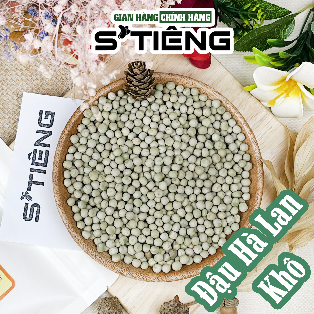 500Gr Hạt Đậu Hà Lan Xanh Khô Sống S'TIÊNG Chế Biến Món Ăn