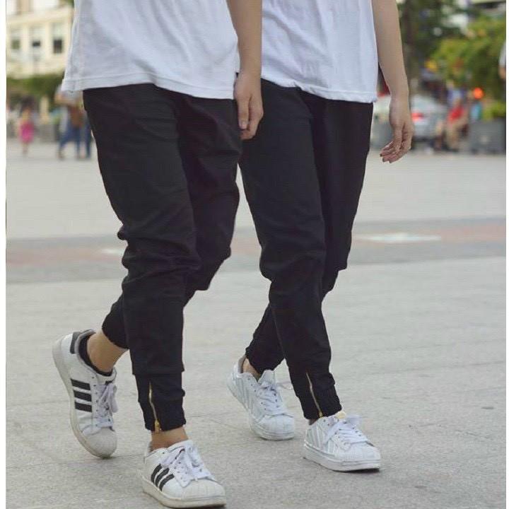 Quần jogger nam nữ trơn khóa chân cao cấp vải kaki xịn hàng quảng châu siêu cấp h2