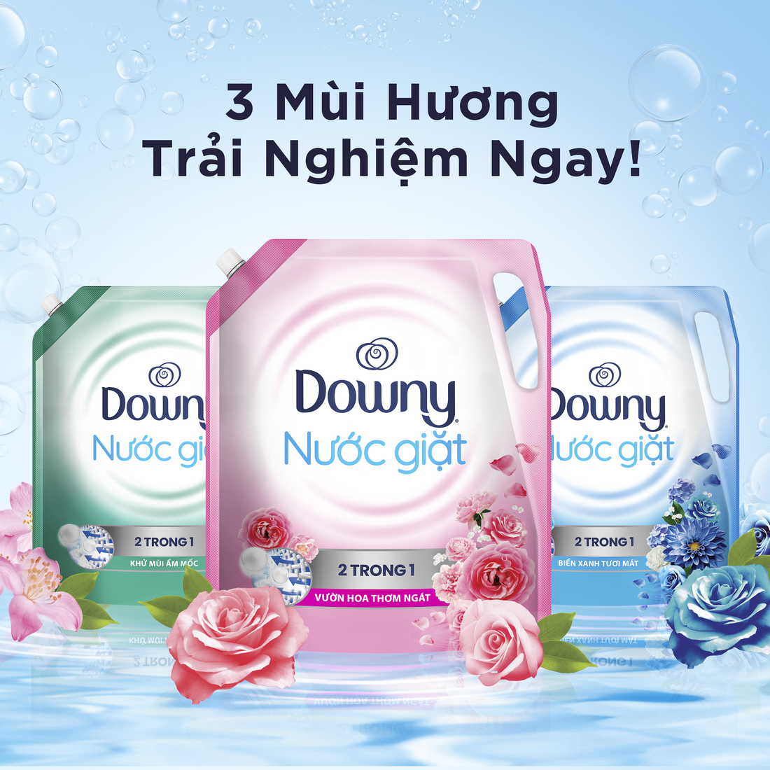 Nước Giặt DOWNY 2 trong 1 Túi 3.7kg