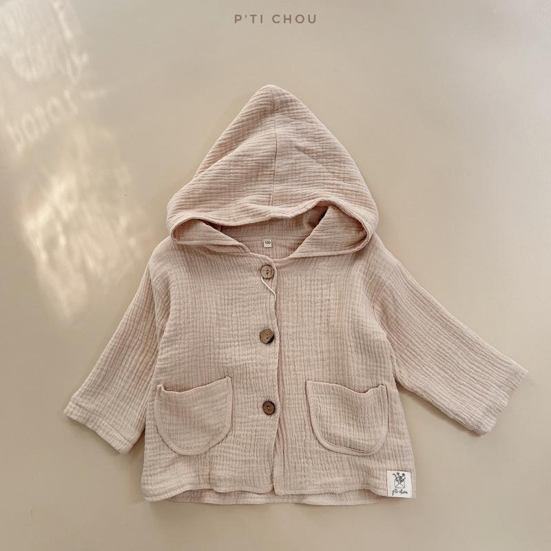 P'ti chou - Áo khoác mỏng Muslin có mũ cho bé 8kg - 20kg