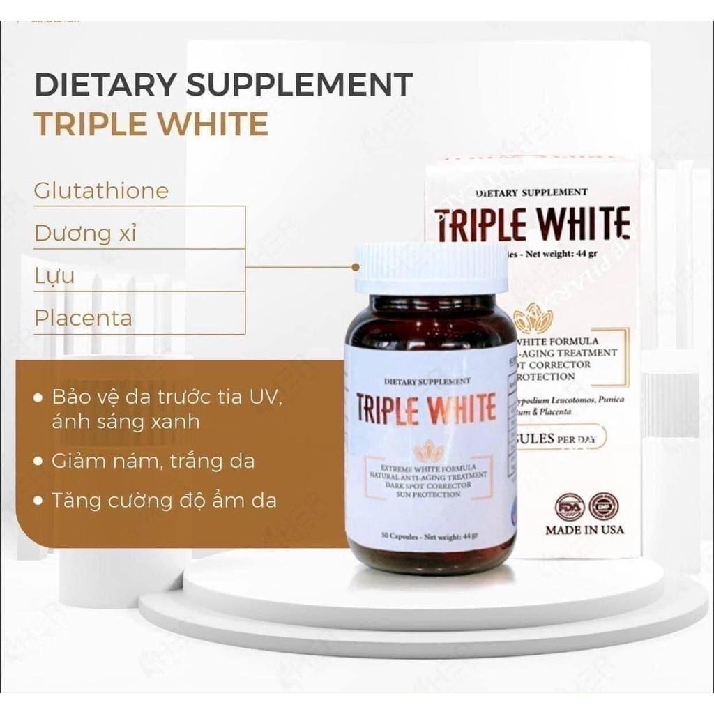 HÀNG NHẬP KHẨU - Viên Uống Triple White Trắng Sáng Da Chống Nắng Giảm Thâm Sạm Nám Chống Lão Hóa TRIPLEWHITE/VITAMIN