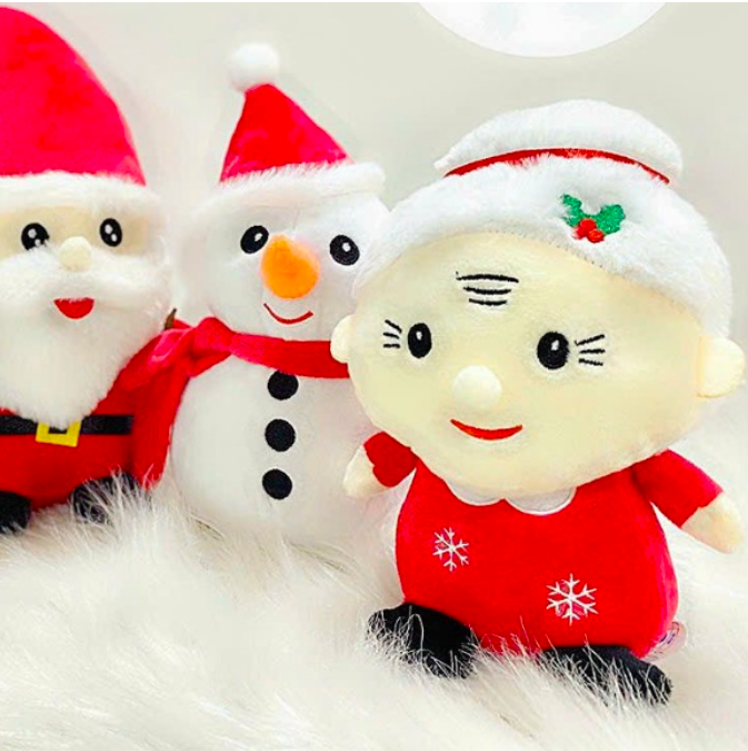 Thú nhồi bông ông già Noel, bà già Noel, người tuyết đáng yêu - Size 22cm - Quà tặng Noel đón giáng sinh vui vẻ