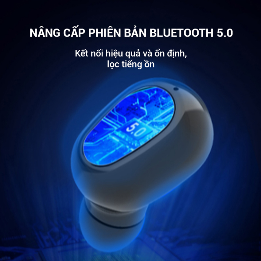 Tai nghe Bluetooth 5.0 nhét tai không dây mini gaming pin trâu trời trang- Đèn LED hiển thị dung lượng pin - Hàng chính hãng TNBT01