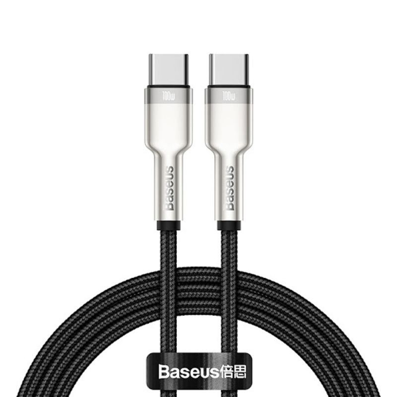 Cáp sạc nhanh Baseus Cafule Metal Series Type C to Type C 100W CATJK (Fast charge &amp; Data Cable)- Hàng chính hãng