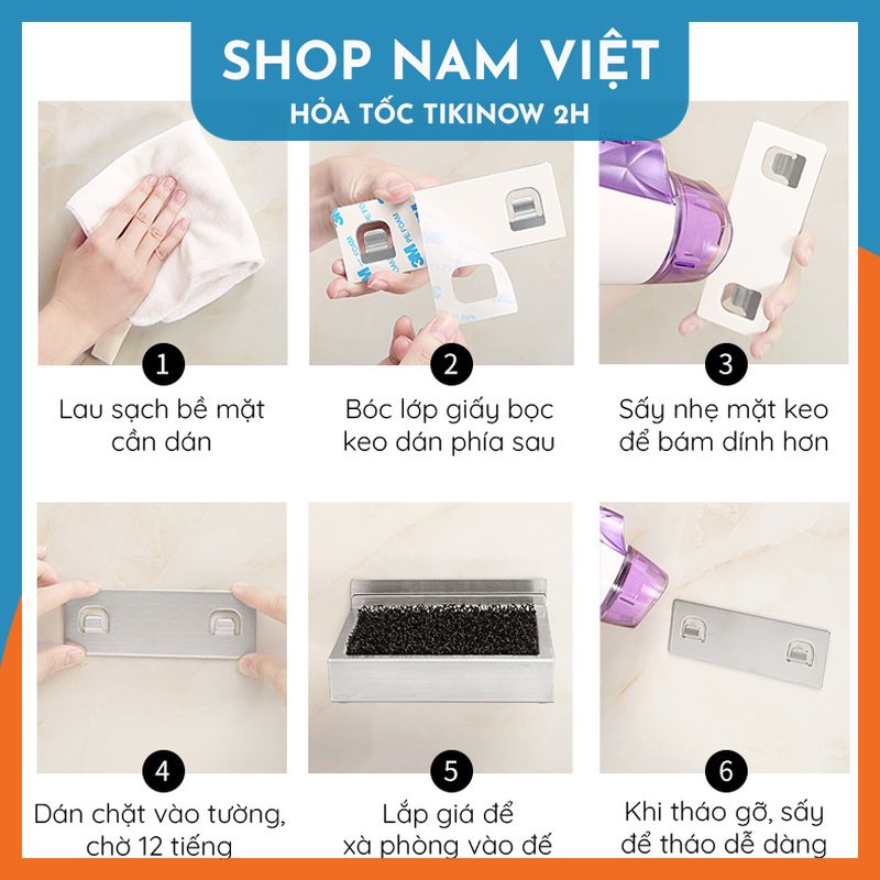 Khay Xà Phòng Inox 304 Cao Cấp Dán Gạch Men, Dán Kính