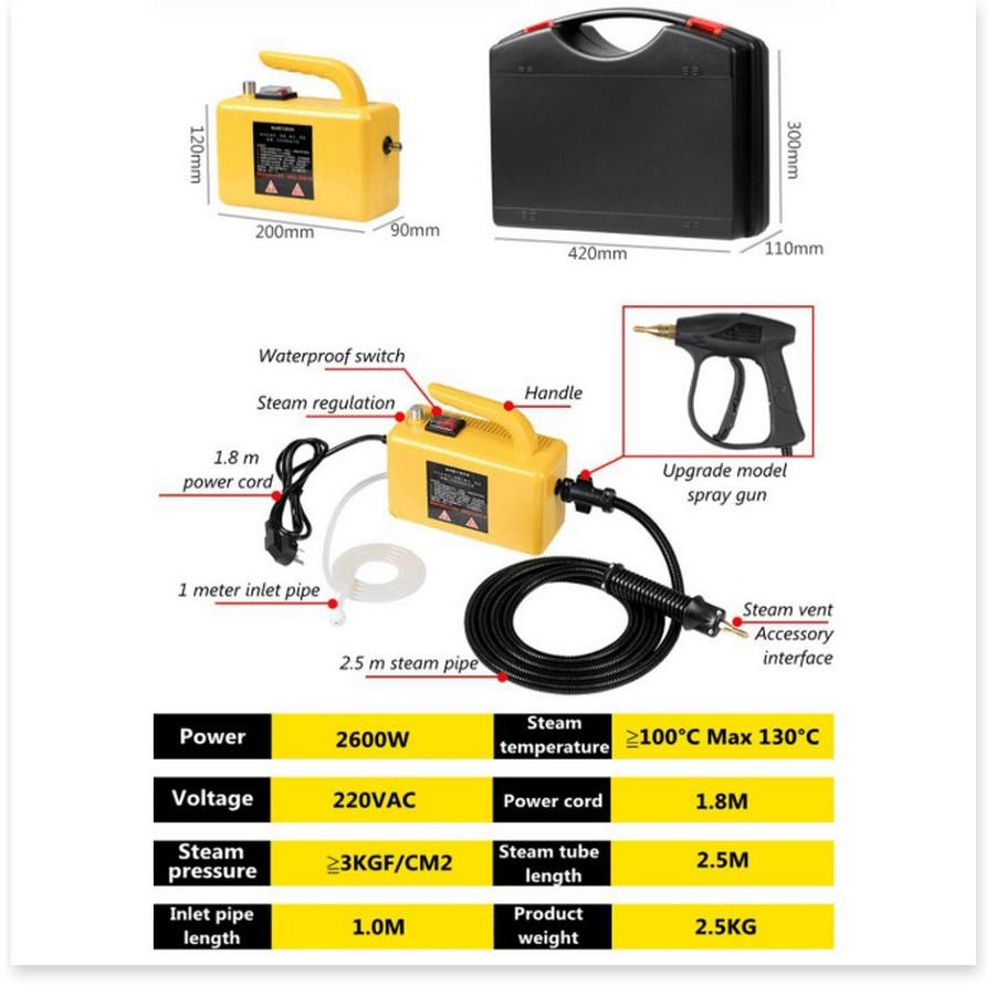 Máy Phun Xịt Rửa Hơi Nước Nóng 220V 2600W