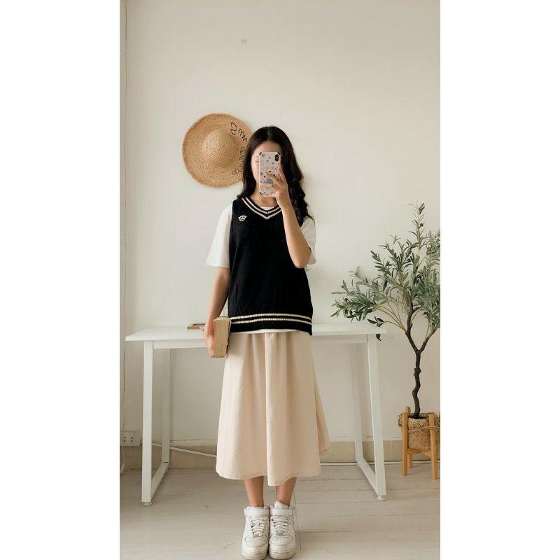 Áo len gile nữ - mac ngực - thời trang Hàn quốc